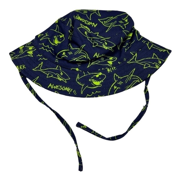 Shark Bucket Hat Navy Size 12-2T - Picture 2 of 5